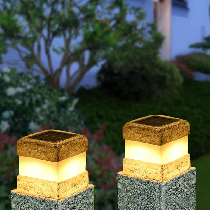 Solar wasserdichtes Simulationsstein-Design LED Außen-Garten-Dekorlampe 
