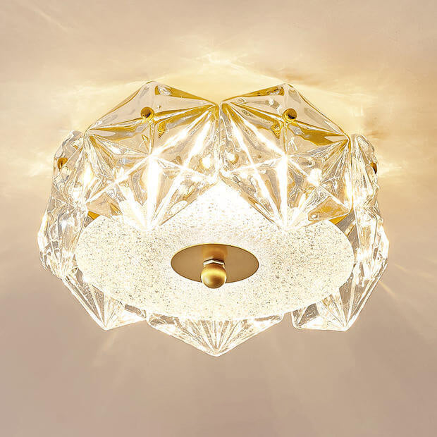 Nordic Modern Round Crystal Edge Design LED Flush Mount Light