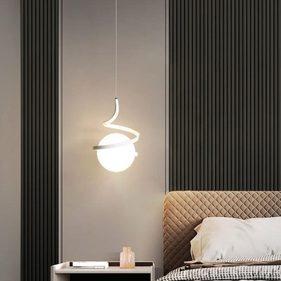 Modern Minimalist Wrought Iron LED Pendant Light