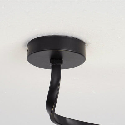 Modern Creative Glass Orb Curve 1-Light Semi-Flush Mount Ceiling Light