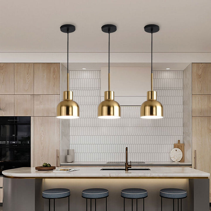 Industrielle Eisen Einfacher Glockenschirm Design 1-Licht Pendelleuchte 