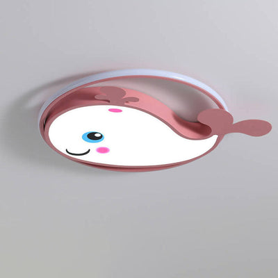 Cartoon Creative Dolphin Circle LED Kids Flush Mount Ceiling Light