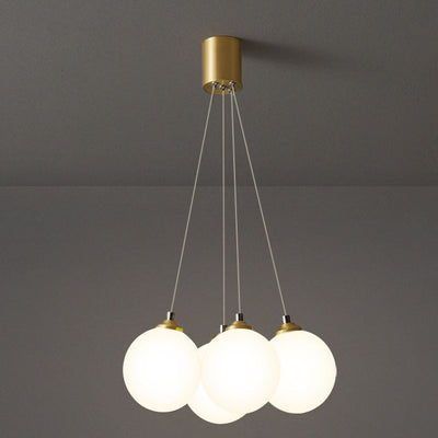 Nordic Light Luxury Round Ball Kupferglas 4/5/7-Licht-Kronleuchter 