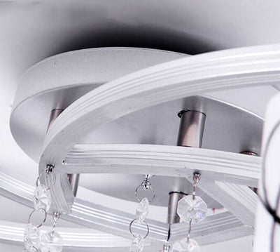 Modern Creative Glass Dome  Shade 3-Light Semi-Flush Mount Ceiling Light