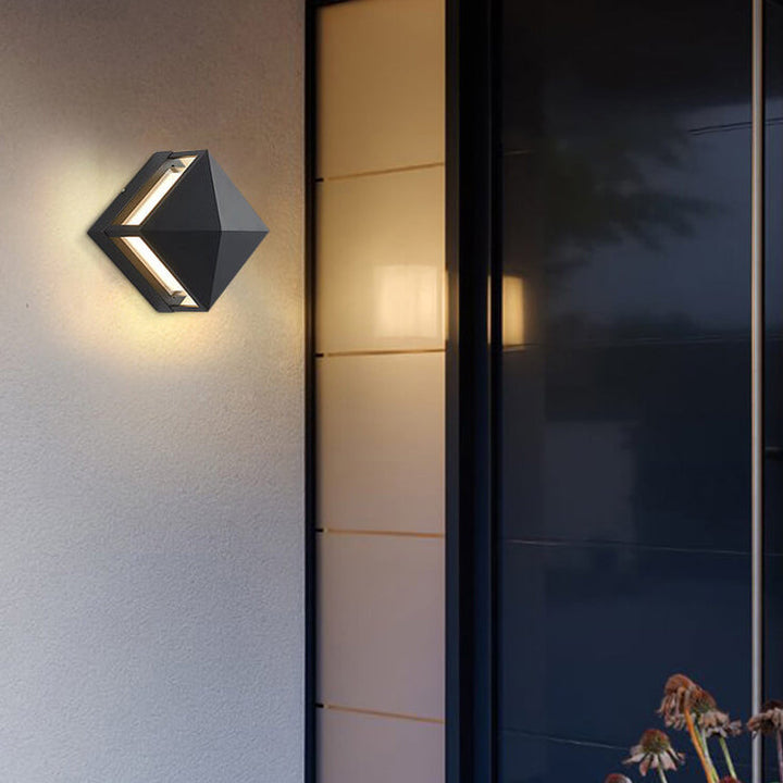 Lámpara Aplique de Pared LED Impermeable de Acrílico de Aluminio Cuadrado para Exterior Simple 