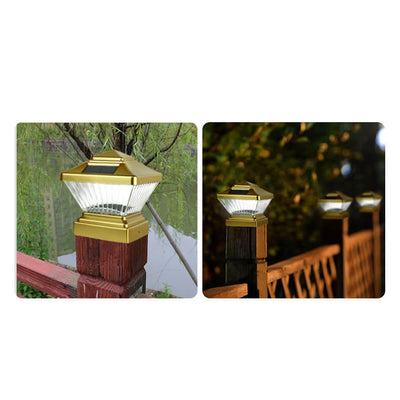 European Solar LED Waterproof Wall Column Head Lamp Outdoor Light