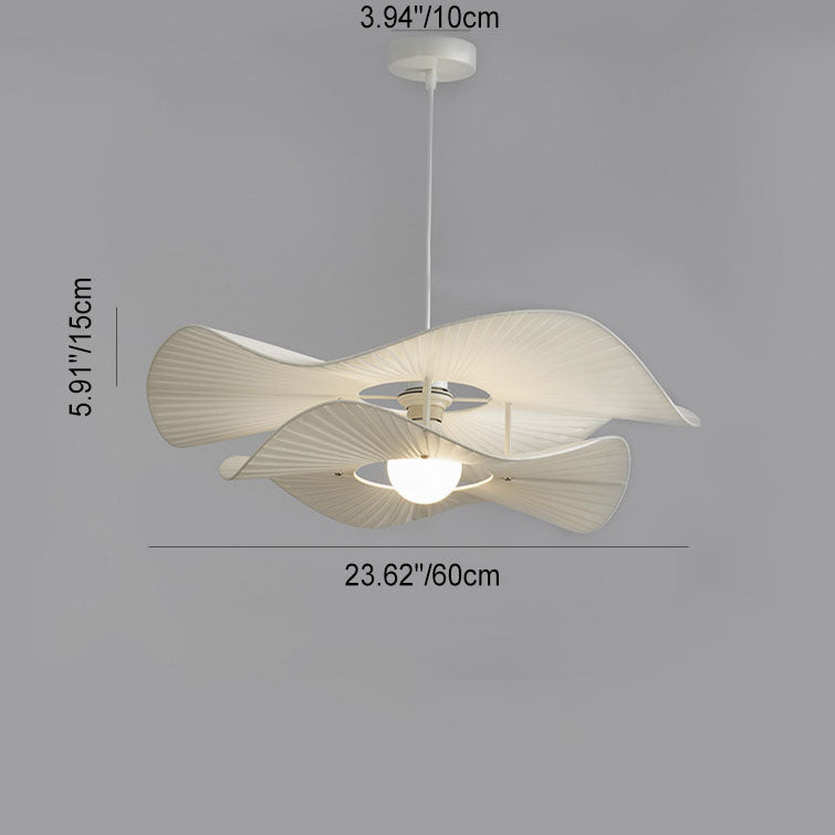 Moderne minimalistische unregelmäßige Welle Runde Eisen Stoff 1-Licht Pendelleuchte für Wohnzimmer 