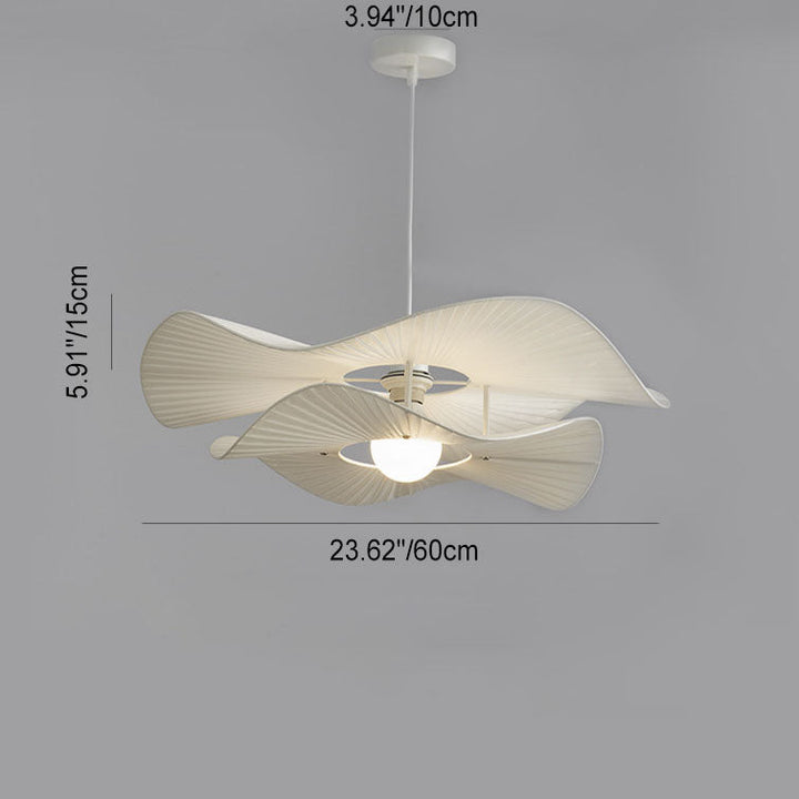 Modern Minimalist Irregular Wave Round Iron Fabric 1-Light Pendant Light For Living Room