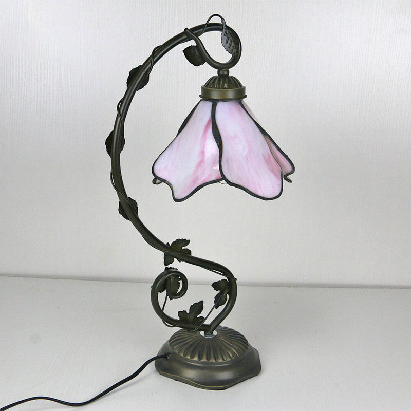 Tiffany Einfache Blütenblatt Harz Buntglas 1-Licht Tischlampe 