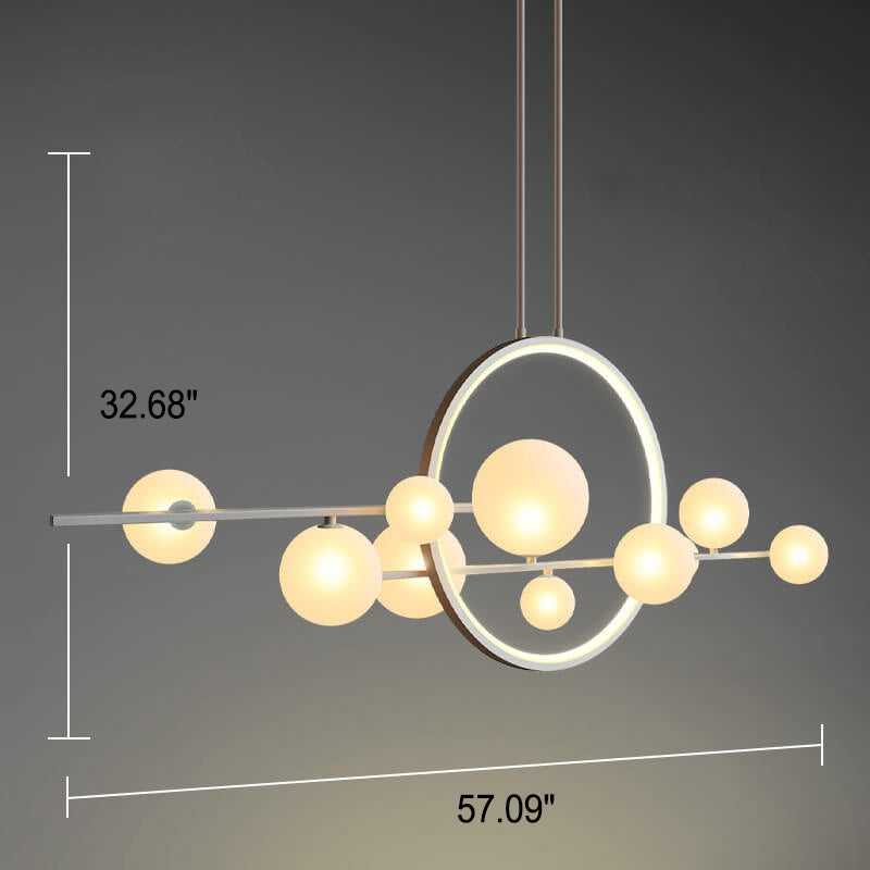 Modern Glass Long Bubble Magic Bean Island Light 7/10 Light Chandelier