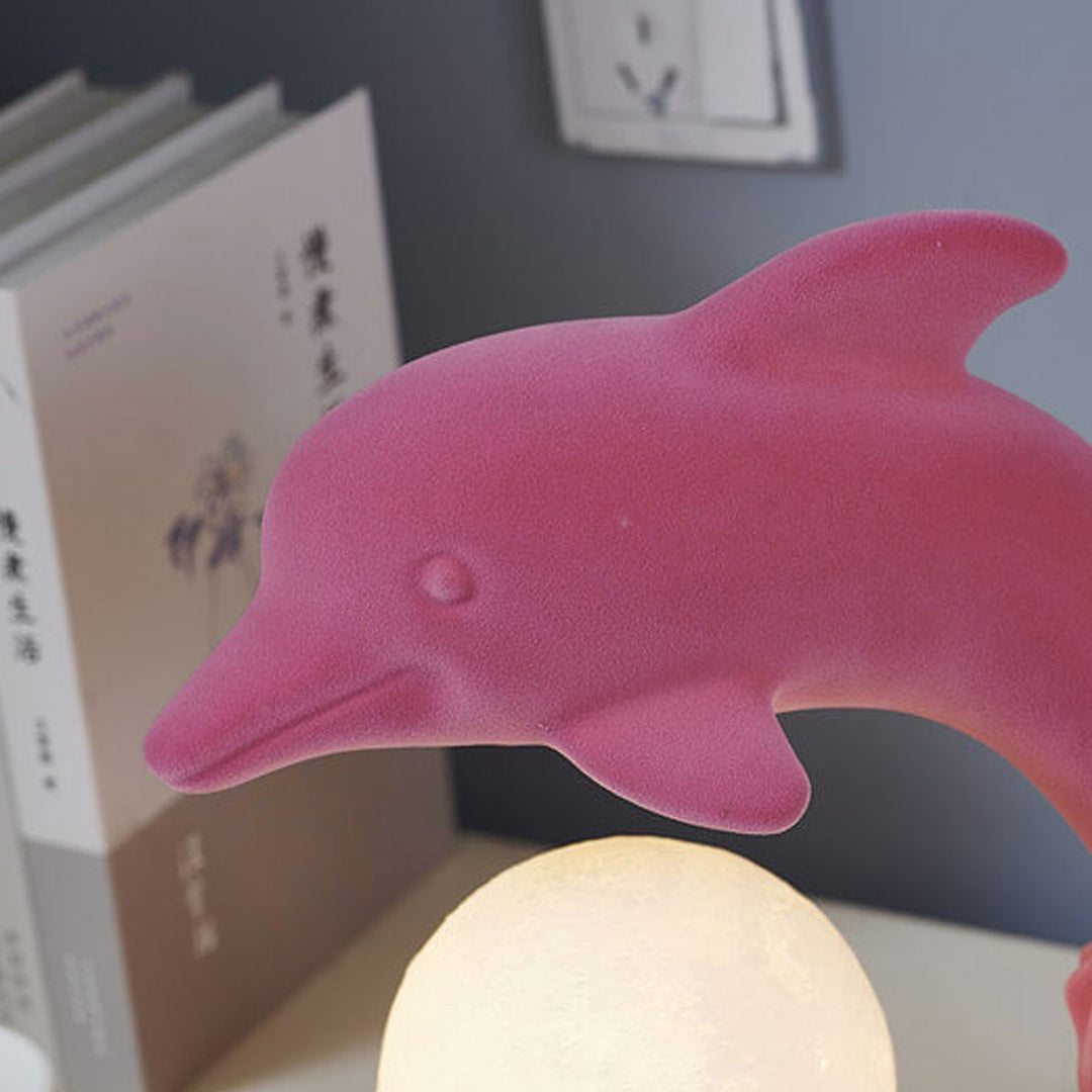 Lampe de Table 1 Lumière avec Abat-jour en Forme de Dauphin Créatif Nordique 