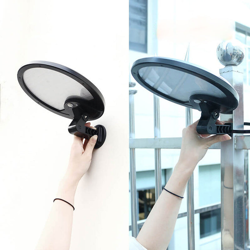 Solar Outdoor Human Sensor Round LED Patio Wall Sconce Lamp