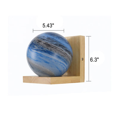 Nordic Creative Planet Glas Holz 1-flammige Wandleuchte