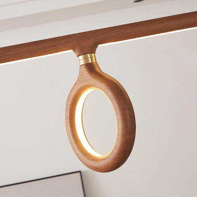 Moderner LED-Kronleuchter im japanischen Stil aus massivem Holz 