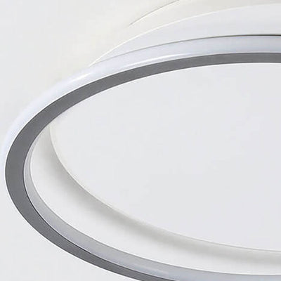 Skandinavische minimalistische runde LED-Deckenleuchte aus Metall und Holz
