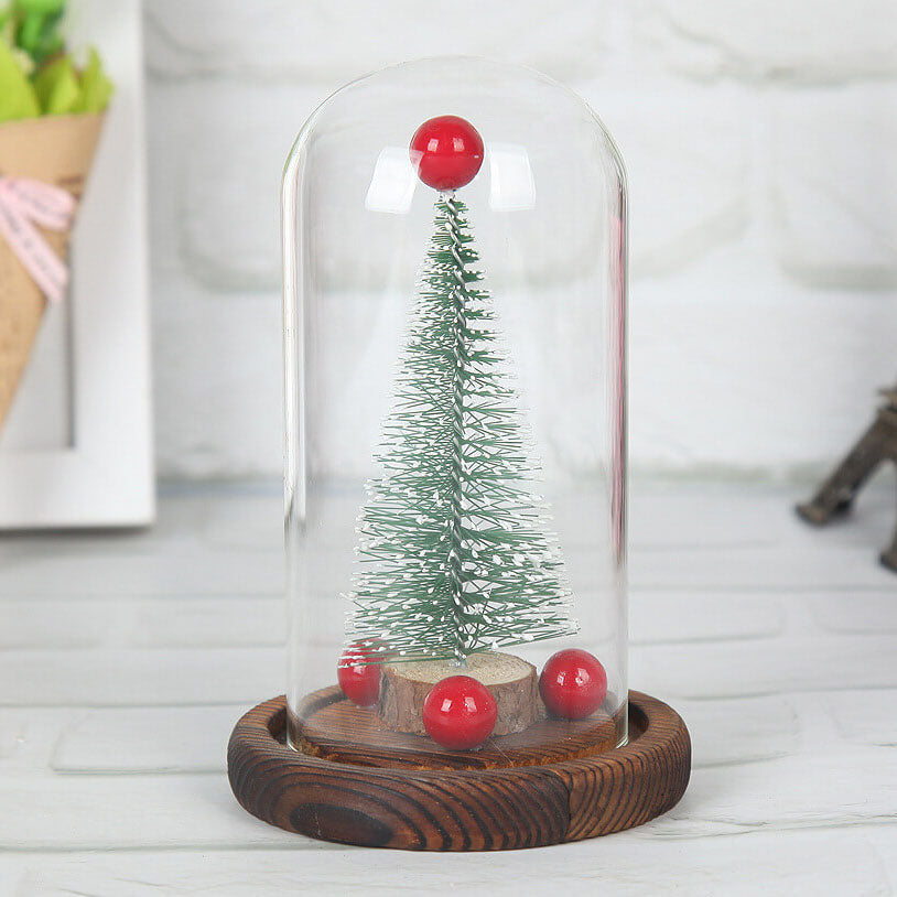 Weihnachtsbaum-Glasabdeckung LED Nachtlicht Tischlampe 