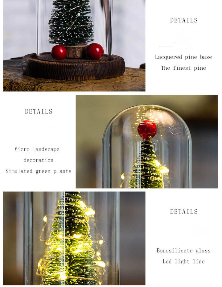 Weihnachtsbaum-Glasabdeckung LED Nachtlicht Tischlampe 