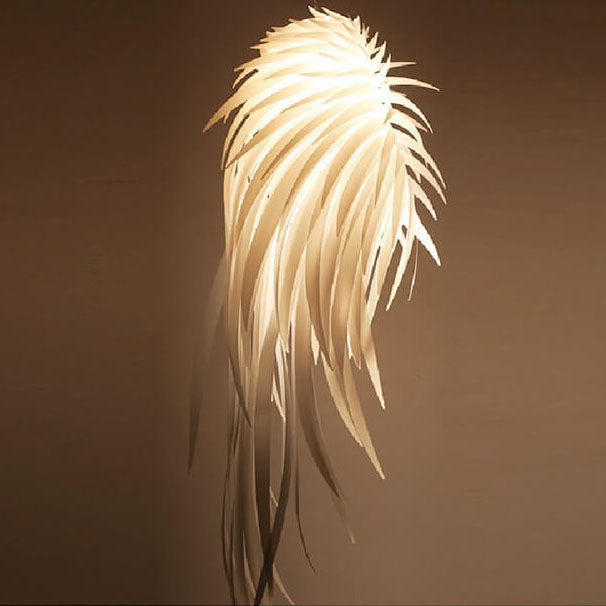 Lámpara colgante de 1 luz con alas de ángel de plumas de PVC estilo Art Déco moderno para sala de estar 