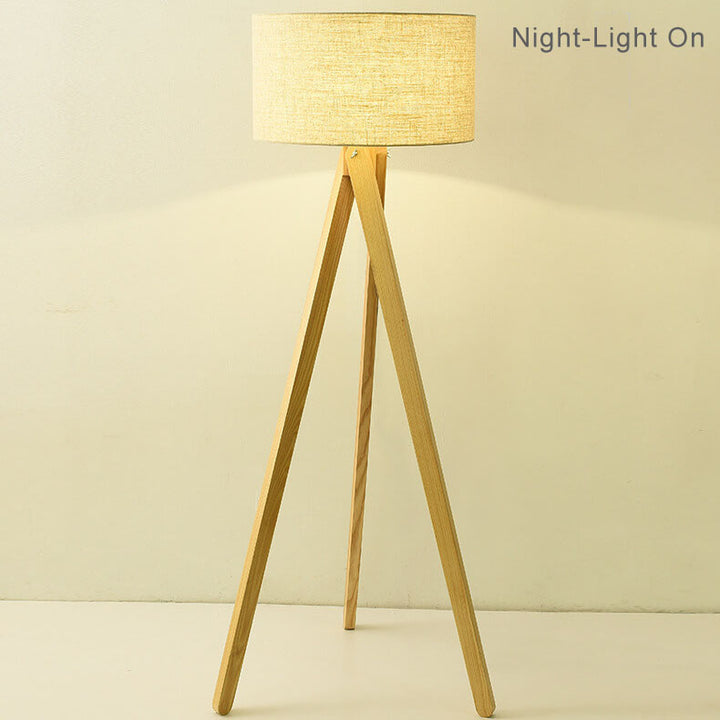 Moderne Stoff-Holz 1-Licht Stehlampen 
