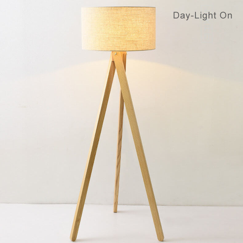 Moderne Stoff-Holz 1-Licht Stehlampen 