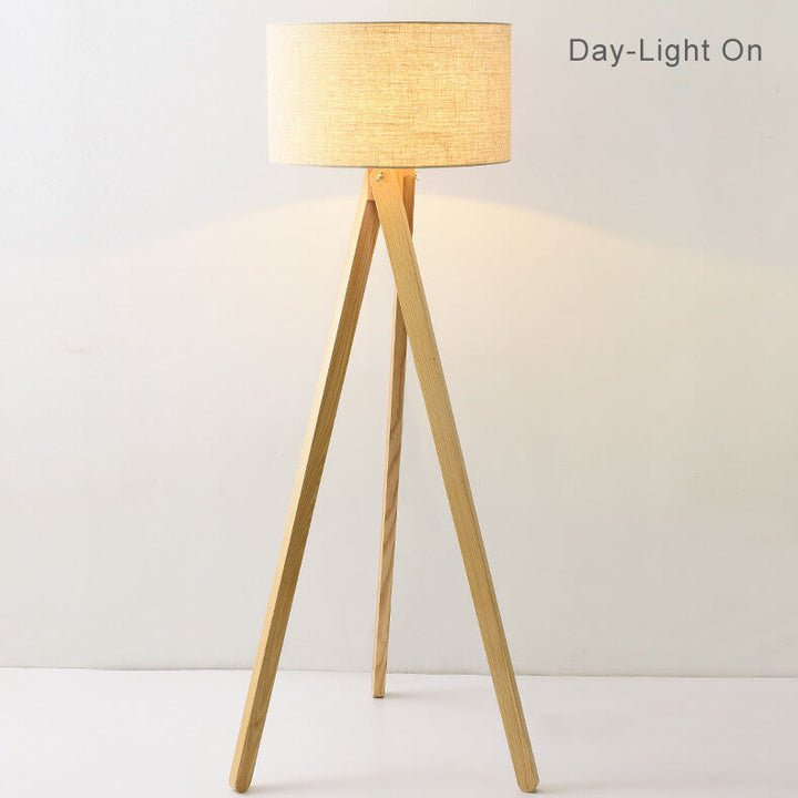 Moderne Stoff-Holz 1-Licht Stehlampen 