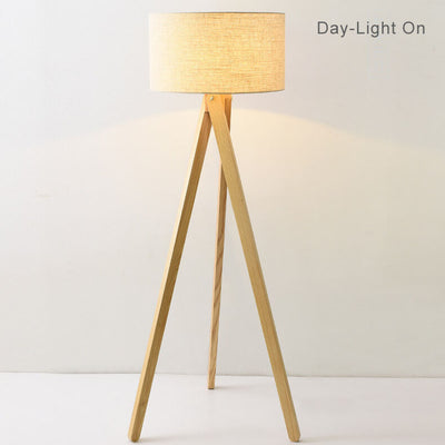 Modern Fabric Wooden 1-Light Floor Lamps