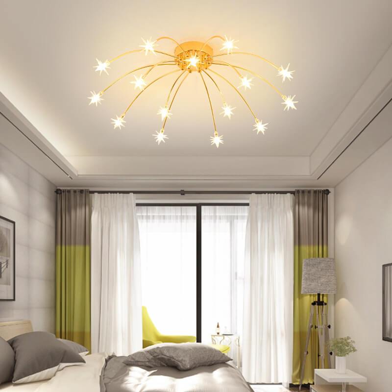 Moderne Kristall 15-Licht Stern Eisblumen Schirm LED-Deckenleuchte 