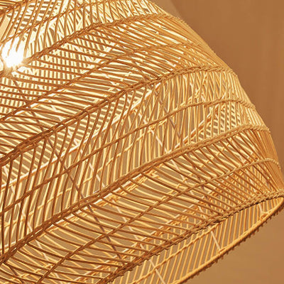 Rattan Weaving 1-Light Dome Pendant Light