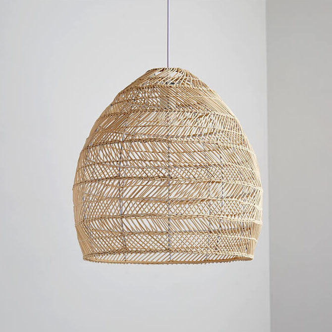 Rattan Weaving 1-Light Dome Pendelleuchte 