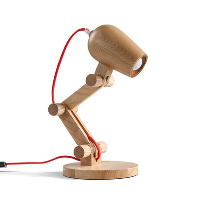 Nordic Creative Wooden Robot 1-Light Tischlampe 