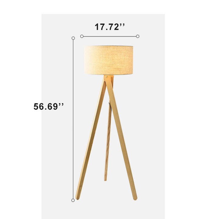 Moderne Stoff-Holz 1-Licht Stehlampen 