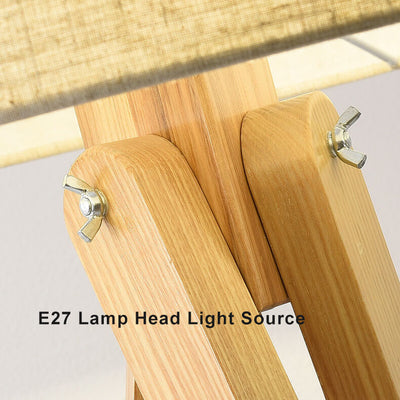 Modern Fabric Wooden 1-Light Floor Lamps