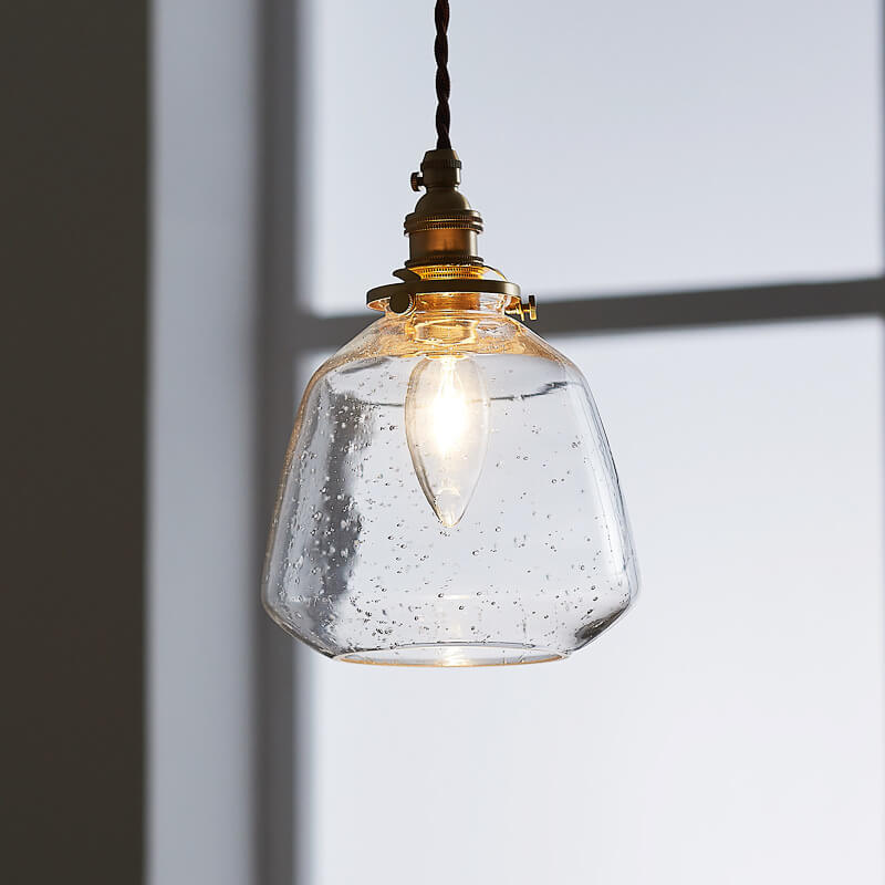 Modern Bubble Glass 1-Light Dome Shaped Pendant Light