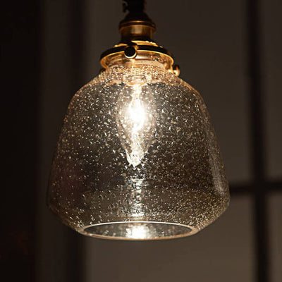 Modern Bubble Glass 1-Light Dome Shaped Pendant Light