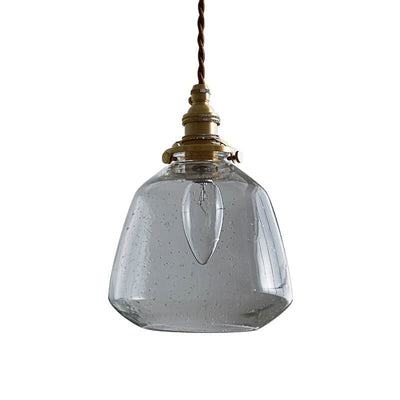 Modern Bubble Glass 1-Light Dome Shaped Pendant Light