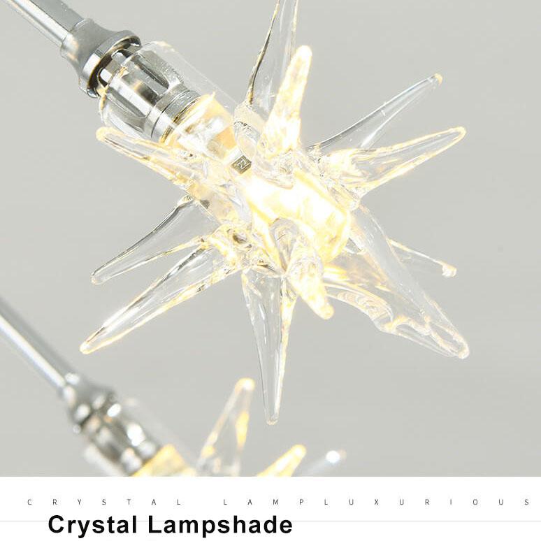 Modern Crystal 15-Light Star Ice Flower Shade LED Flush Mount Lighting