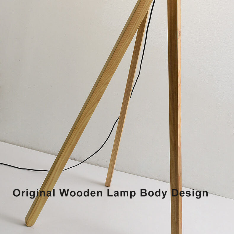 Moderne Stoff-Holz 1-Licht Stehlampen 