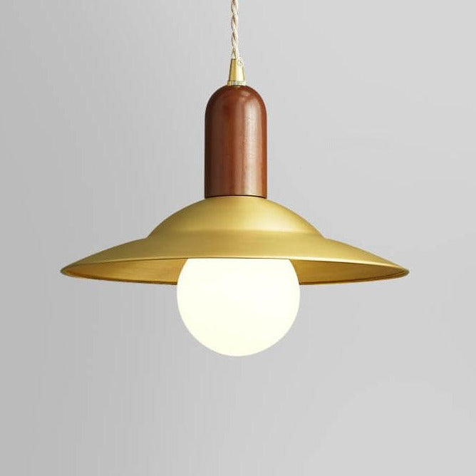 Nordic Vintage Brass Flared 1-Light Pendant Light