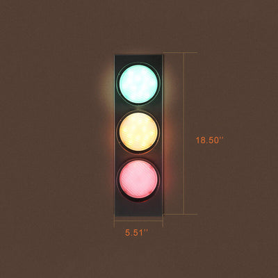 Applique murale LED à 3 lumières en métal créatif industriel pour feu de signalisation 