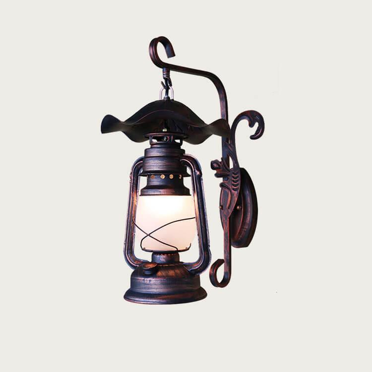 Lámpara de queroseno de estilo vintage antigua Lámpara de aplique de pared de 1 luz de hierro 