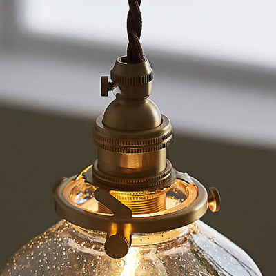Moderne kuppelförmige Pendelleuchte aus Blasenglas mit 1 Licht 