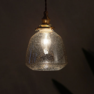 Moderne kuppelförmige Pendelleuchte aus Blasenglas mit 1 Licht 