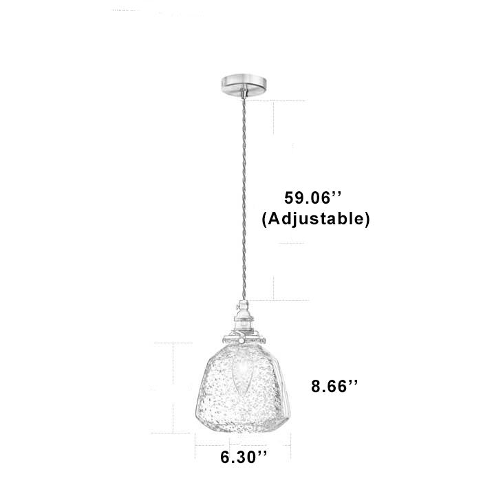 Moderne kuppelförmige Pendelleuchte aus Blasenglas mit 1 Licht 