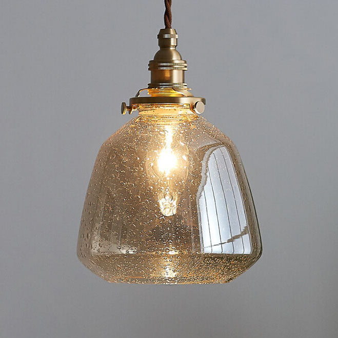 Modern Bubble Glass 1-Light Dome Shaped Pendant Light