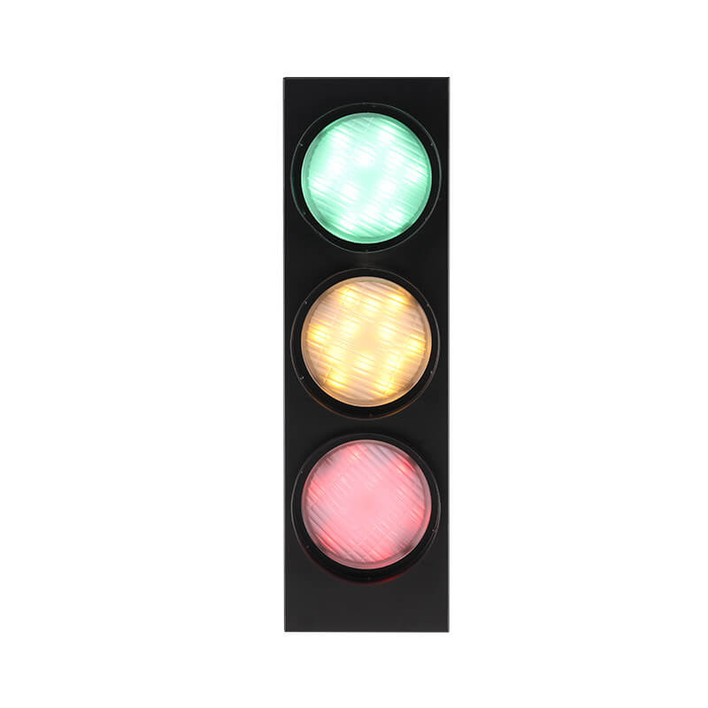 Applique murale LED à 3 lumières en métal créatif industriel pour feu de signalisation 