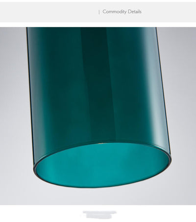 Dark Green Glass 1-light Long Jar Pendant Lamp