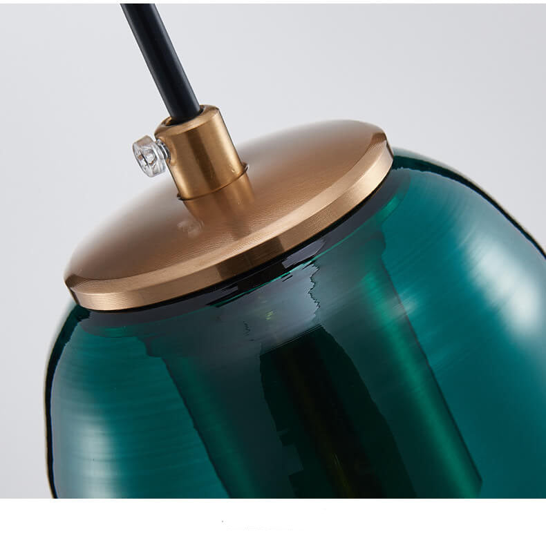 Dark Green Glass 1-light Long Jar Pendant Lamp