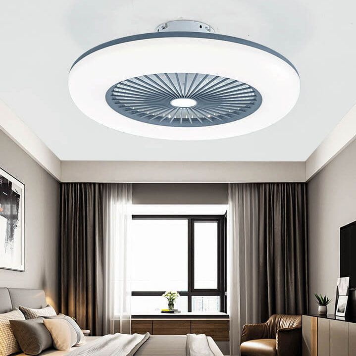 Modern Acrylic Ceiling Fan 1-Light LED Semi-Flush Mount Lighting
