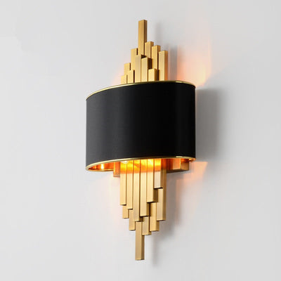 Modern Fabric Hardware Column 2-Light  Wall Sconce Lamp