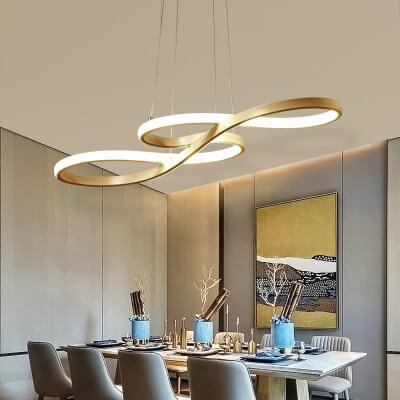 Modern Double-Sided Twist 1-Light LED Chandeliers